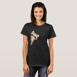 Camisa Gráfica de Guaxinim Fofo Espiando