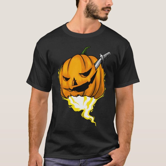 Camisa Gráfica de Halloween Pumpkin Horror (Frente)