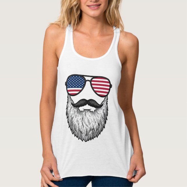 Camisa Gráfica de Óculos de Sol com Barba Patrióti (Frente)