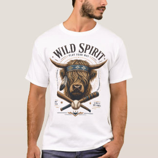 Camisa Gráfica do Búfalo Ocidental Espírito Selvag