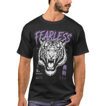 Camisa Grafica do Tigre Rugindo Sem Medo