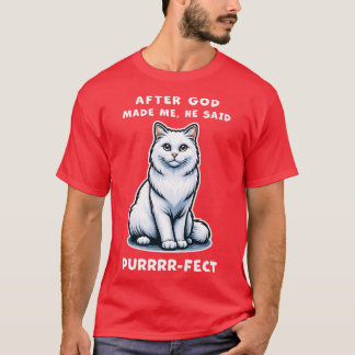 Camisa gráfica engraçada de gato de cabelo largo b