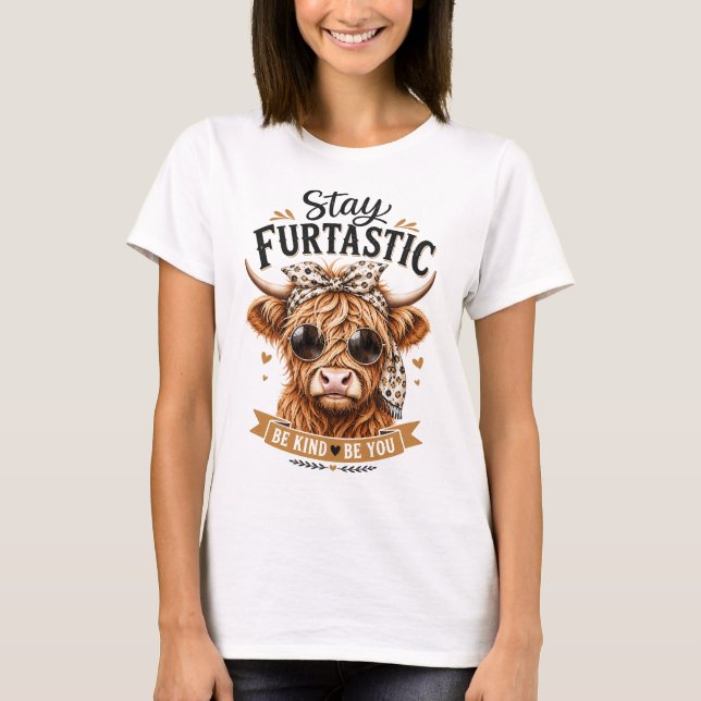 Camisa Gráfica Fofa Vaca das Terras Altas (Frente)