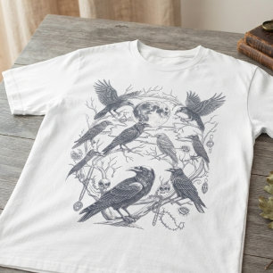 Camisa gráfica gótica de lua cheia da Academia Som