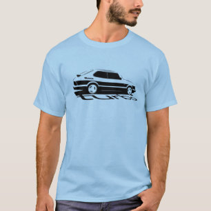 Camisa gráfica preta Saab Turbo Vintage