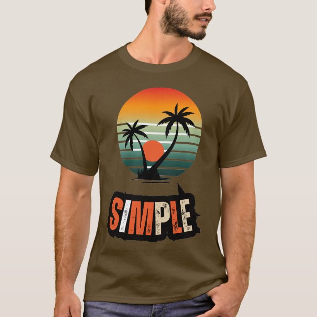 Camisa Gráfica Vintage de Palma e Pôr do Sol (Frente)