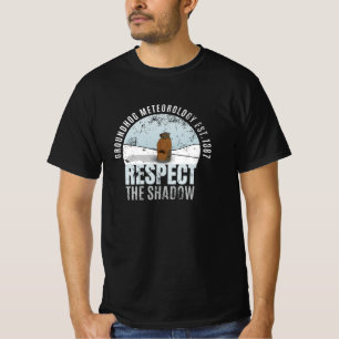 Camisa Groundhog Meteorologia Respeite A Sombra T-
