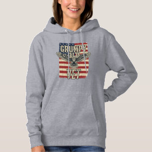 Camisa Grumpy Old Vet Patriótica Águia Bandeira De