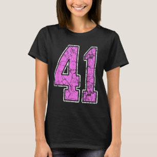 Camisa Grunge Rosa E Rosa Número 41 Jogador Unifo