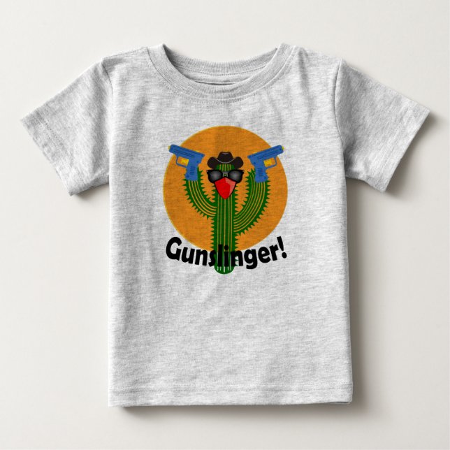 Camisa Gunslinger Cactus Design - Baby Fine Jersey (Frente)