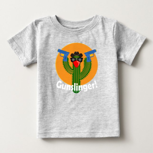 Camisa Gunslinger Cactus Design - Baby Fine Jersey (Frente)