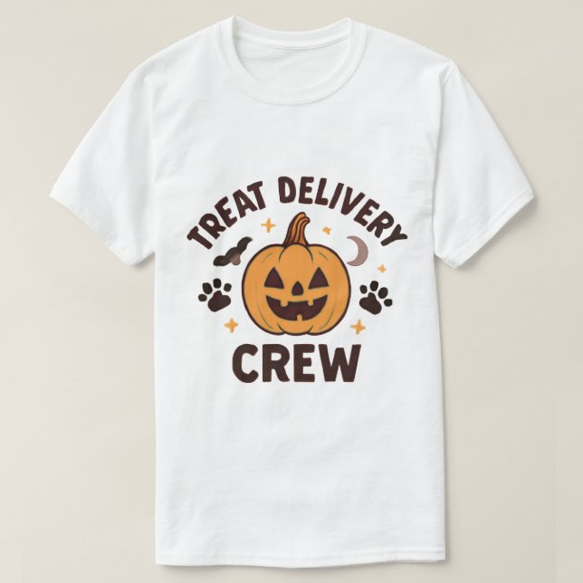 Camisa Halloween da Equipe de Entrega de Doces ou  (Frente do Design)