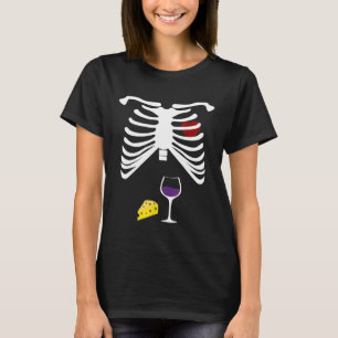 Camisa Halloween Esqueleto Vinho Xray Mulheres Eng