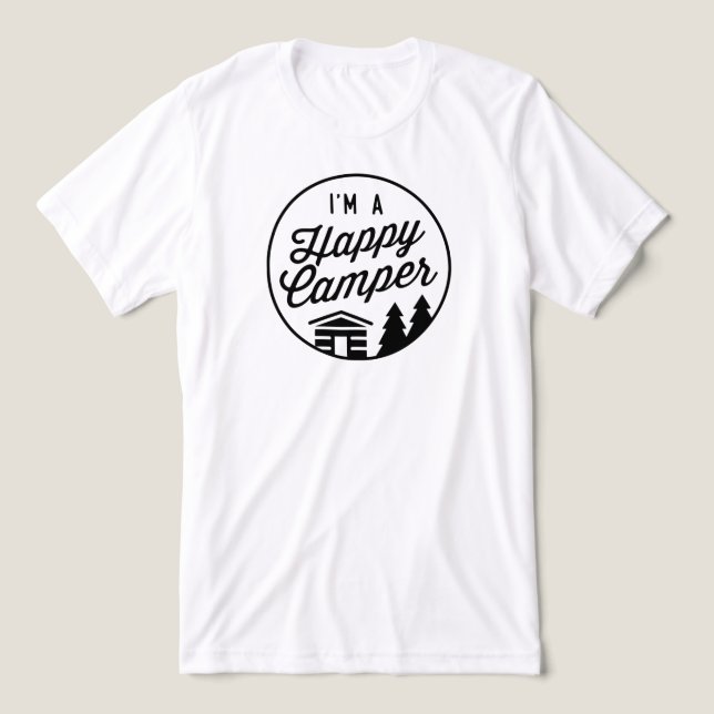 Camisa Happy Camper - Cinza (Design frontal)
