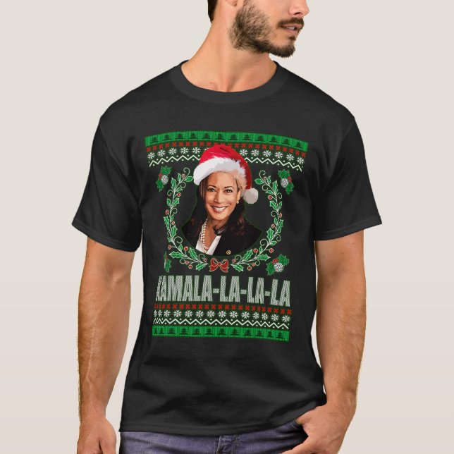 Camisa Harris Kamala La La La Mulheres Natal Feio (Frente)