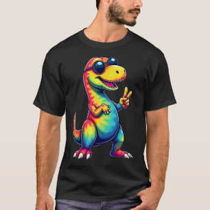 Camisa Hippie Tie Dye T-rex Dinossauro Símbolo da 