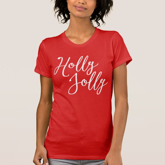 Camisa Holly Jolly de Natal Vermelho (Frente)