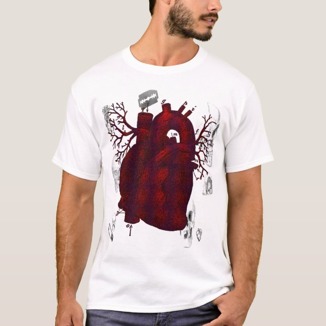 Camisa humana escura do coração (Frente)
