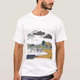 Camisa Ilustração de Linha Constable's Haywain