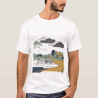 Camisa Ilustração de Linha Constable's Haywain