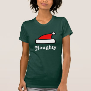 Camisa impertinente do chapéu t de Papai Noel para