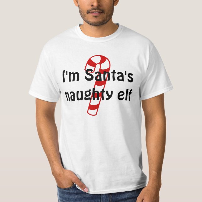 Camisa impertinente do Natal t do duende de Santa (Frente)