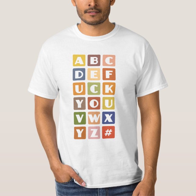 Camisa impertinente dos alfabetos - escolha o (Frente)