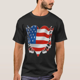 Camisa impressa com bandeira americana