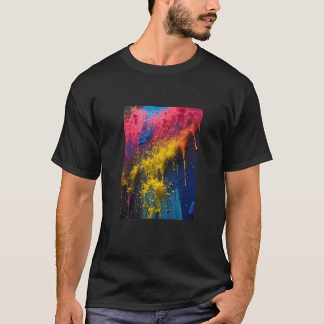 camisa impressa de algodão preto (Frente)