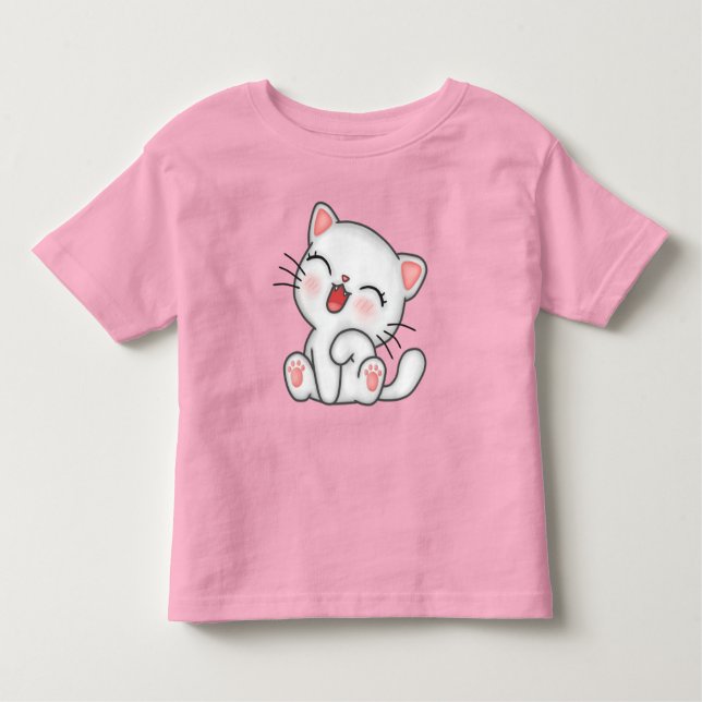 Camisa impressa de gato bonito para bebês (Frente)