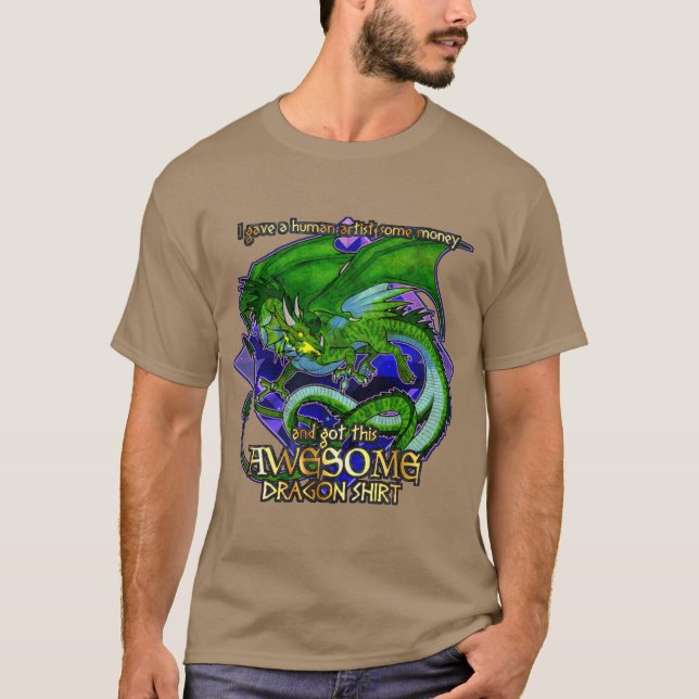 Camisa Incrível de Dragão (Verde) (Frente)