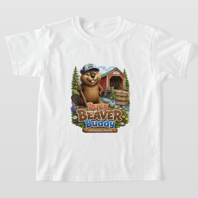 Camisa Infantil Busy Beaver Buddy Fryeburg Maine (Postura )