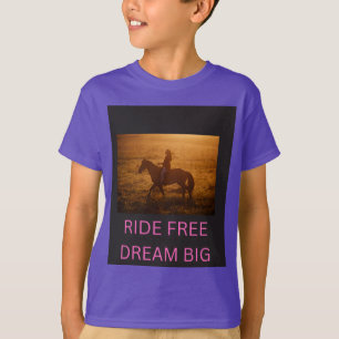 Camisa Infantil Cavaleiro de Cavalo ao Pôr do Sol 