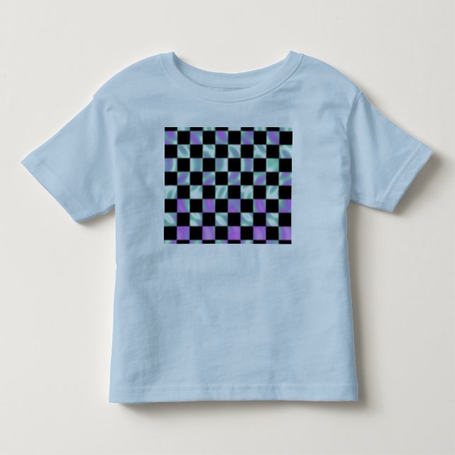 Camisa Infantil com Padrão Xadrez Verde Alienígena (Frente)