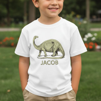 Camisa Infantil de Dinossauro com Nome Personaliza