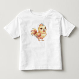 Camisa Infantil Frango de Criança em Aquarela Fofa