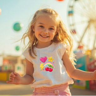 Camisa Infantil Mistura de Ícones Fofos Y2K