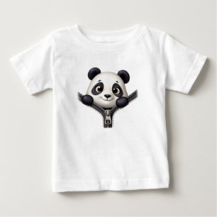 Camisa Infantil Panda Espiando Zíper Personalizado