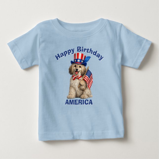 Camisa Infantil Patriótica Afghan Hound (2v) (Frente)