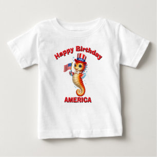 Camisa Infantil Patriótica de Cavalo-Marinho (7a)
