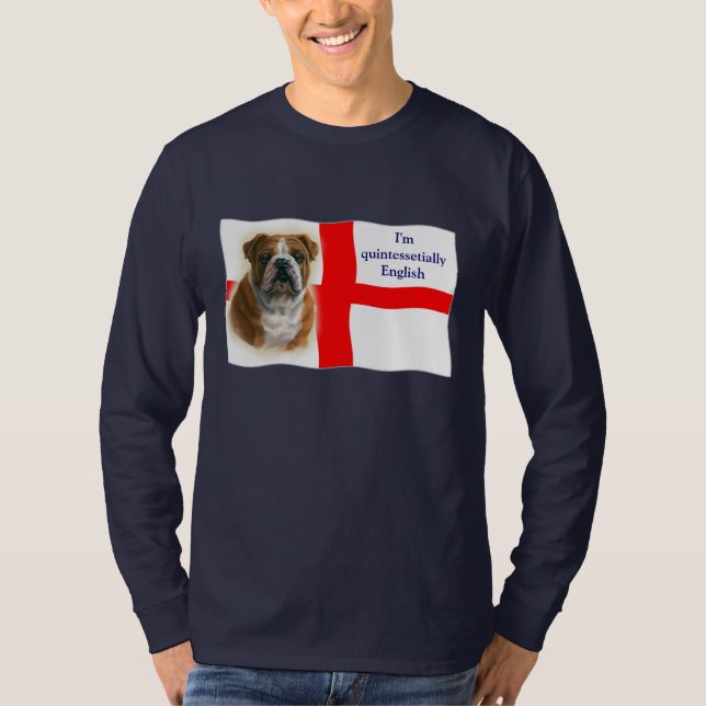 Camisa inglesa da bandeira e do buldogue (Frente)