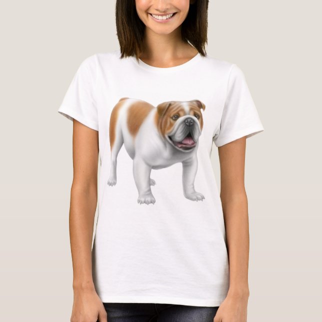 Camisa inglesa da boneca das senhoras do buldogue (Frente)