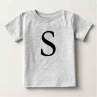 Camisa inicial preta - letra S monograma