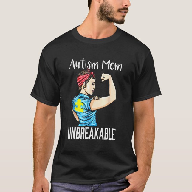 Camisa Inquebrantável Mãe Autismo Conscientização  (Frente)