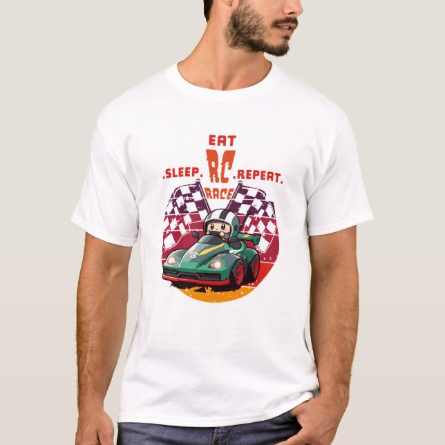 Camisa inspirada pela paixão por corridas e modelo (Frente)