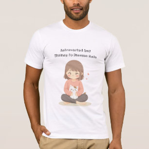 Camisa Introdutvertida de Gato Engraçado - Texto e