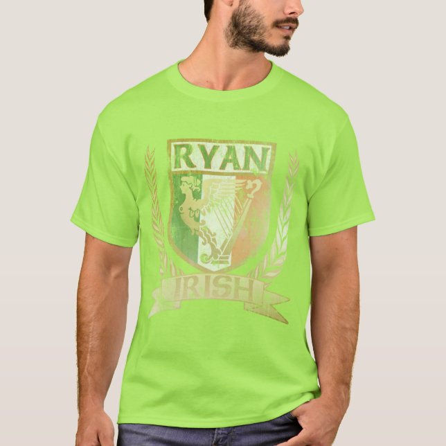 Camisa irlandesa da crista t de Ryan (Frente)