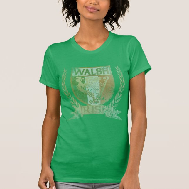 Camisa irlandesa da crista t de Walsh (Frente)