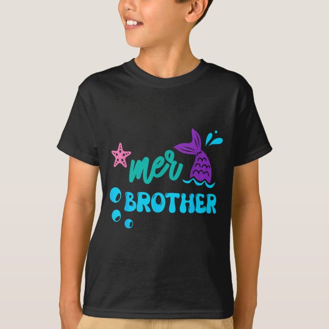 Camisa Irmão Mer Mermaid Presentes Combinando para (Frente)