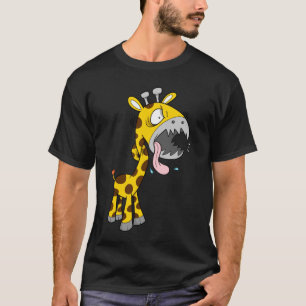 Camisa irritada insana louca louca do girafa